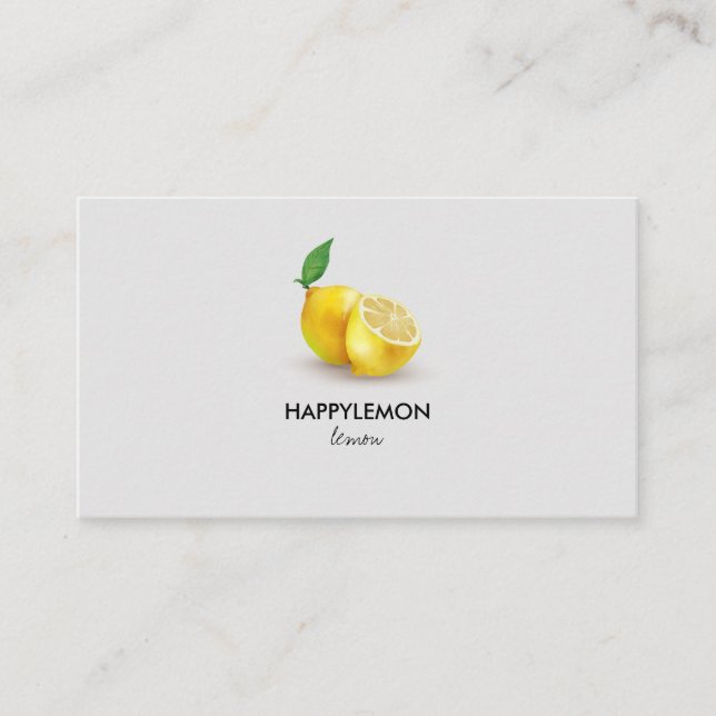 Carte De Visite Aquarelle Citron citronné citron (Devant)