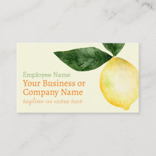 Carte De Visite Aquarelle Citron Jaune Citron