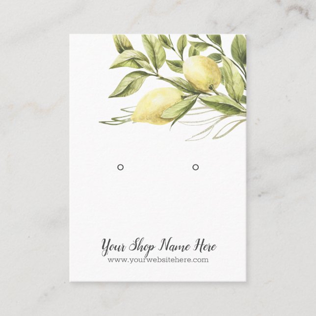 Carte De Visite Aquarelle Citrons Blanc Elevage (Devant)