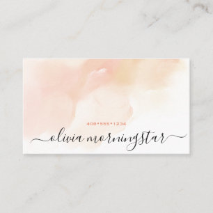 Carte De Visite Aquarelle Cloud Peach Dappée