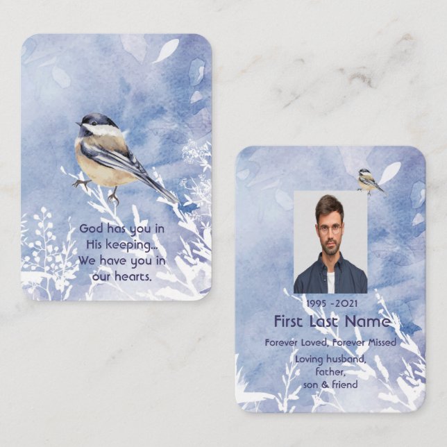 Carte De Visite Aquarelle commémorative Oiseau de poulet Nature hi (Devant / Derrière)