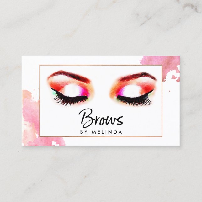 Carte De Visite Aquarelle créative sourcils (Devant)