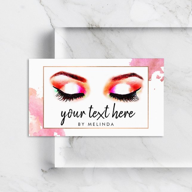 Carte De Visite Aquarelle créative sourcils texte personnalisé (Créateur téléchargé)