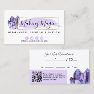 Carte De Visite Aquarelle Crystals & Gold Minimalist