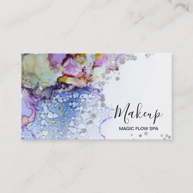 Carte De Visite *~* Aquarelle de flux organique Parties scintillan (Devant)