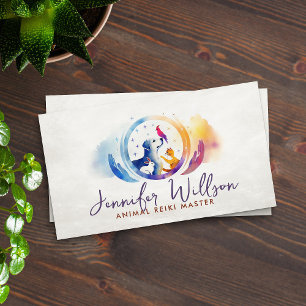 Carte De Visite Aquarelle de guérison animale Reiki