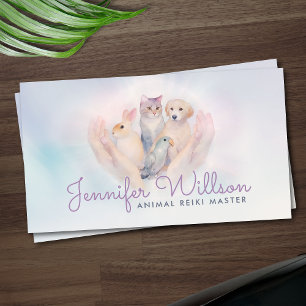 Carte De Visite Aquarelle de guérison animale Reiki