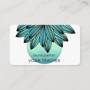 Carte De Visite Aquarelle de la mer verte Lotus Fleur Yoga Holist