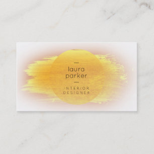 Carte De Visite Aquarelle de lune d'or Splatter Abstrait moderne