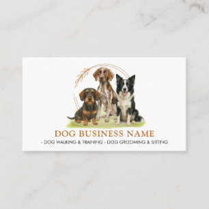 Carte De Visite Aquarelle de marcheur de chien pour animaux de com