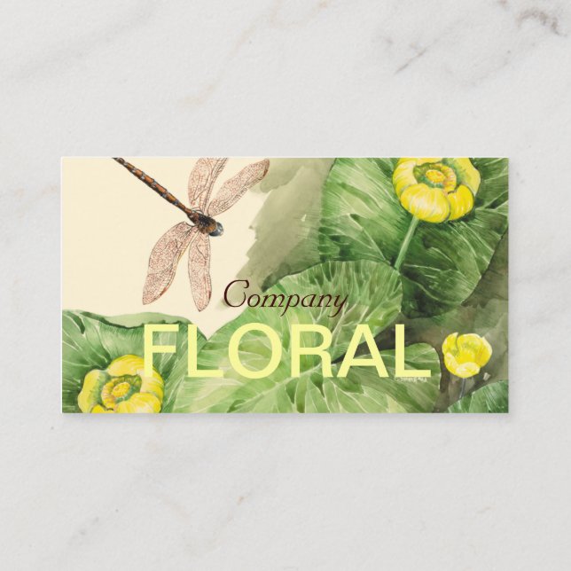Carte De Visite aquarelle de nénuphar (Dos)