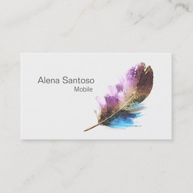 Carte De Visite Aquarelle de plume (Devant)