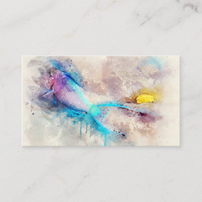 Carte De Visite Aquarelle de poisson tropical hawaïen - Poisson pe (Devant)