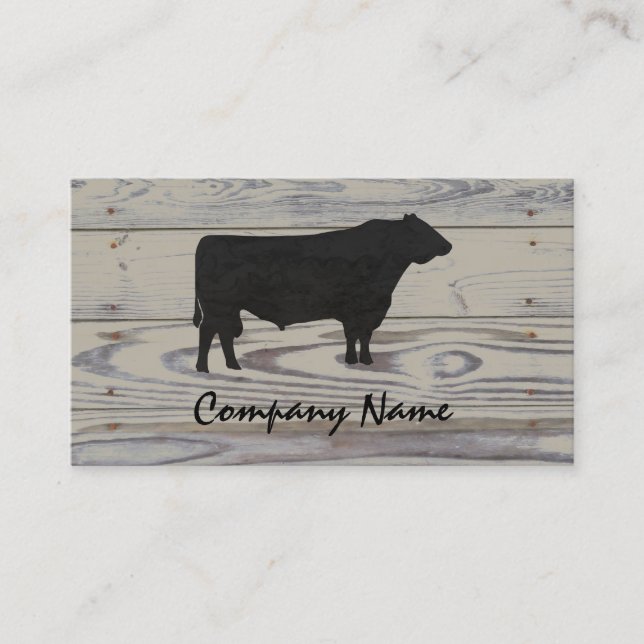 Carte De Visite Aquarelle de Russe Wood Angus Bull (Devant)
