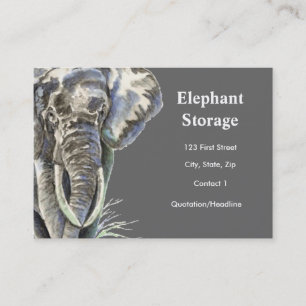 Carte De Visite Aquarelle de stockage des éléphants Art animal afr
