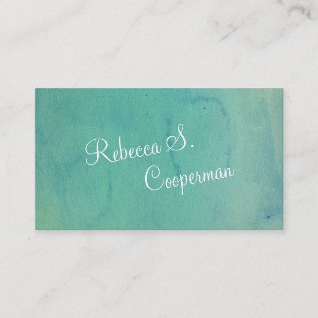 Carte De Visite Aquarelle de turquoise (Devant)