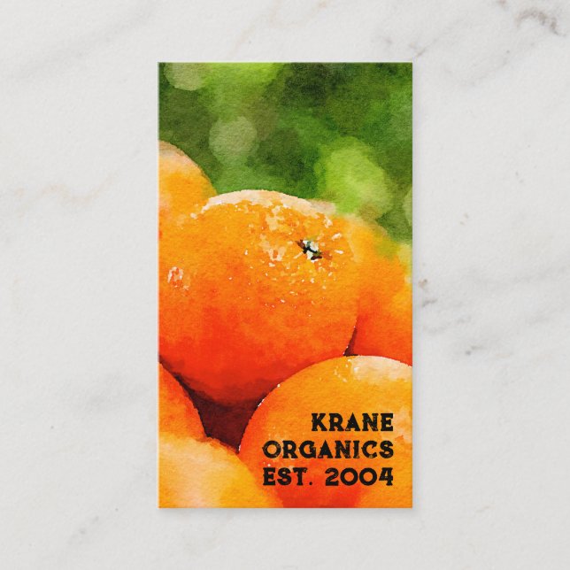 Carte De Visite Aquarelle des Oranges (Devant)