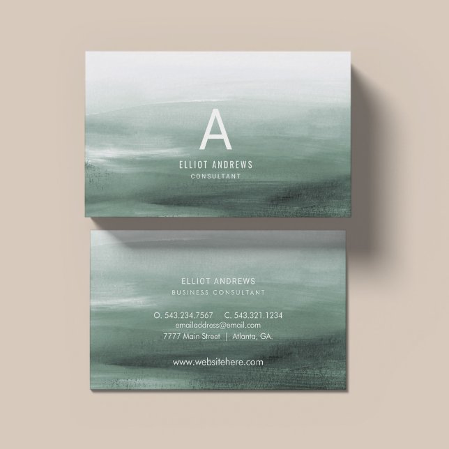 Carte De Visite Aquarelle des pins neigeux | (Créateur téléchargé)