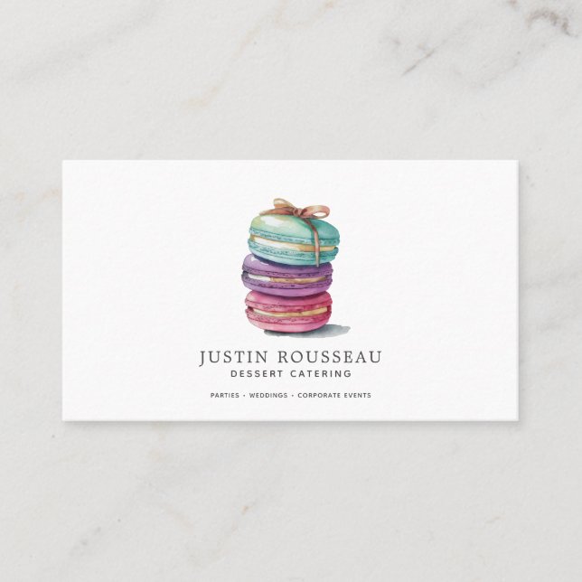 Carte De Visite Aquarelle Dessert Traiteur Baker Chef pâtisserie (Devant)
