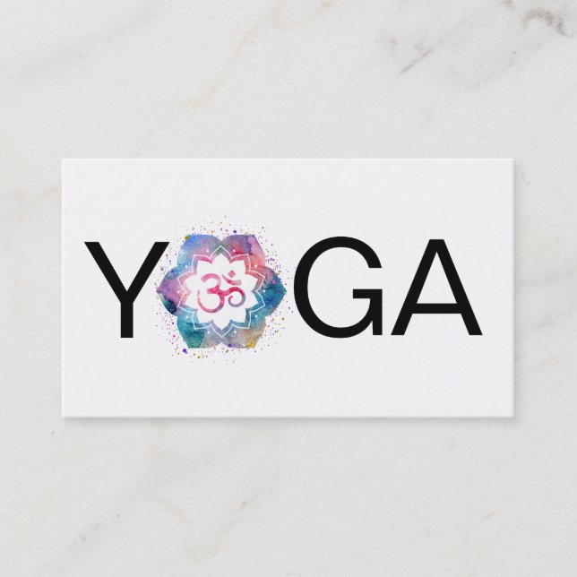 Carte De Visite Aquarelle d'instructeur de professeur de yoga de (Devant)