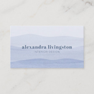Carte De Visite Aquarelle Dip Dye Navy Blue Ombre