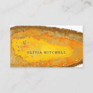 Carte De Visite Aquarelle d'or de Geode