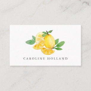 Carte De Visite Aquarelle élégant Fruit citron professionnel 