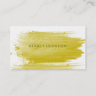 Carte De Visite Aquarelle Elégante Simple Splatter Jaune Nature