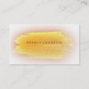 Carte De Visite Aquarelle Elégante Simple Splatter Jaune Nature