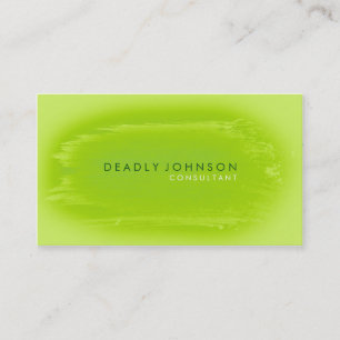 Carte De Visite Aquarelle Élégante Simple Splatter Vert Nature