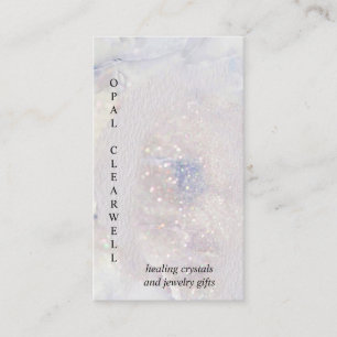 Carte De Visite Aquarelle en cristal de Seaglass Opal Vertical