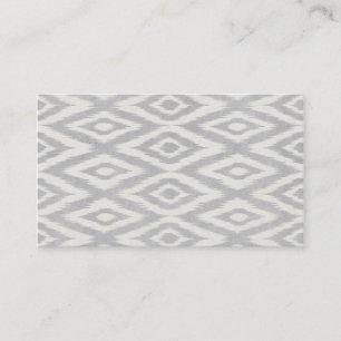 Carte De Visite Aquarelle en pastel aztèque grise Ikat doucement