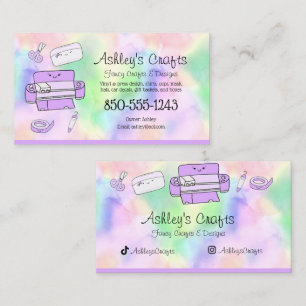 Carte De Visite Aquarelle en vinyle arc-en-ciel 