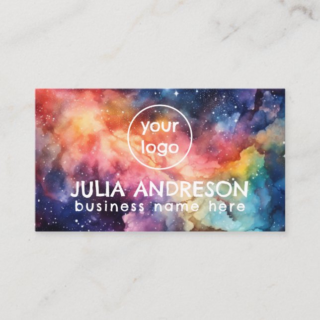 Carte De Visite Aquarelle Espace Galaxy Abstrait Moderne (Devant)