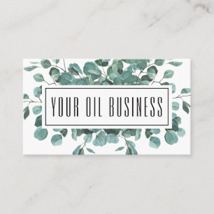 Carte De Visite Aquarelle Eucalyptus Branches Essential Oil