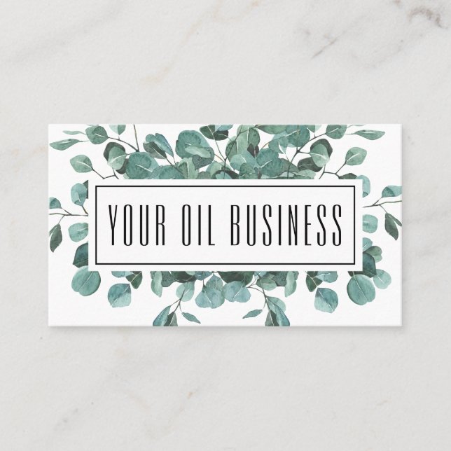 Carte De Visite Aquarelle Eucalyptus Branches Essential Oil (Devant)