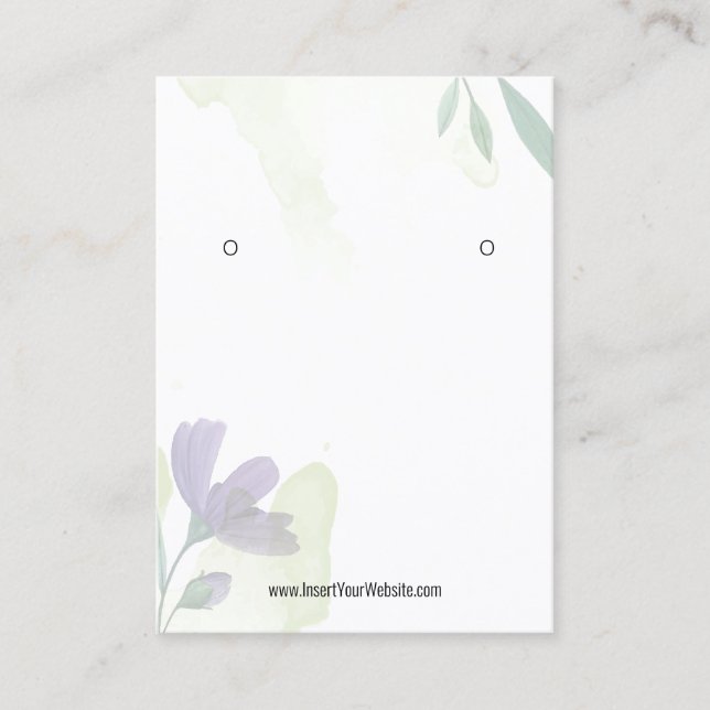 Carte De Visite Aquarelle Eucalyptus Kraft Écran d'oreille Logo (Devant)