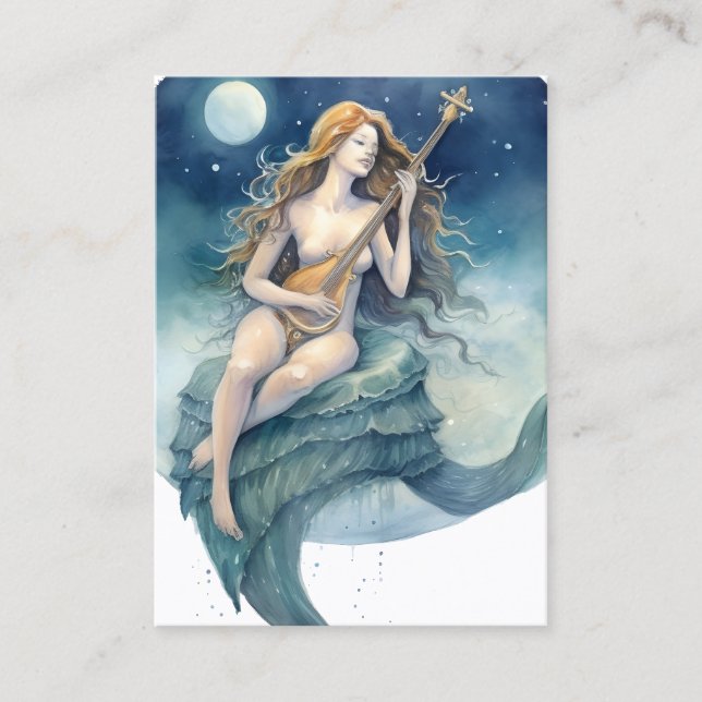 Carte De Visite Aquarelle Fée de la Nuit (Devant)