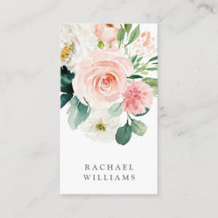 Carte De Visite Aquarelle féminine rose pâle