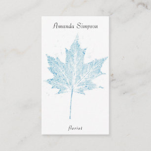 Carte De Visite Aquarelle, feuille d'érable, fleur fleuriste