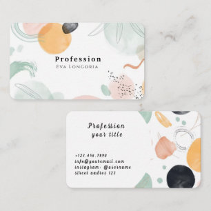 Carte De Visite Aquarelle Fleurs Abstraites