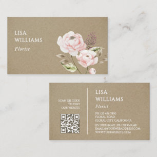 Carte De Visite Aquarelle Fleurs Sauvages Rouillées