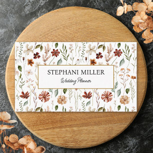 Carte De Visite Aquarelle Fleurs Sauvages Vintage Prairie Florale