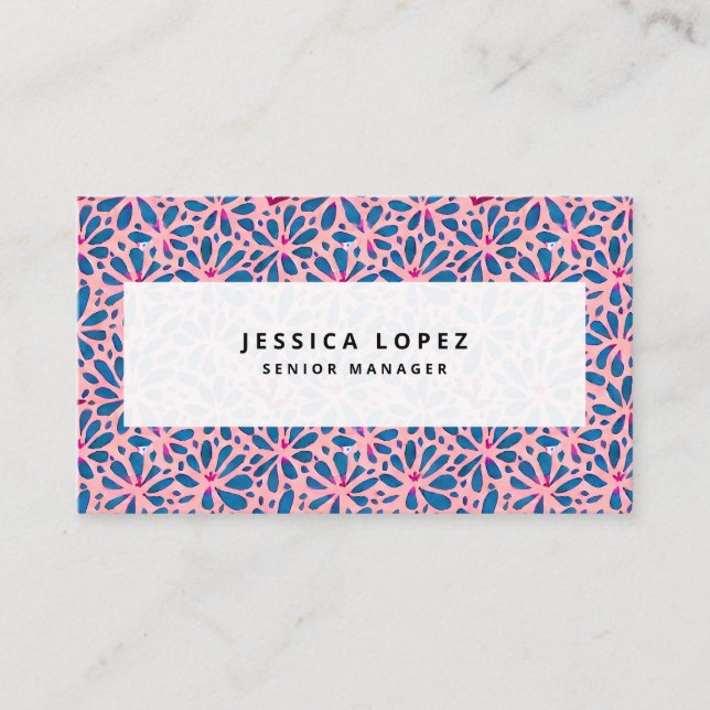 Carte De Visite Aquarelle Floral Coutouts Motif Professionnel (Devant)