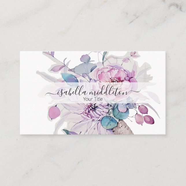 Carte De Visite Aquarelle florale (Devant)