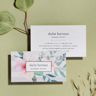 Carte De Visite Aquarelle florale Blush & Sage