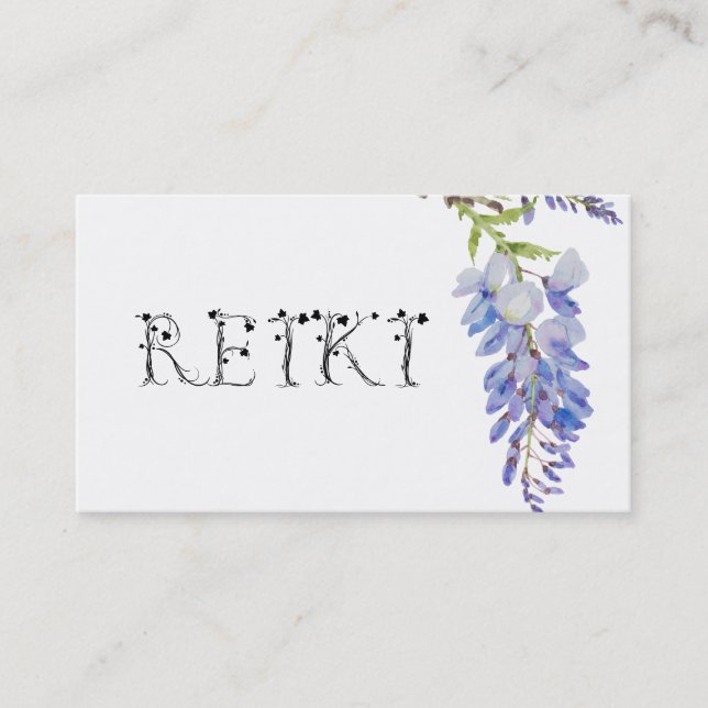 Carte De Visite Aquarelle florale de fleur de glycines du *~* (Devant)