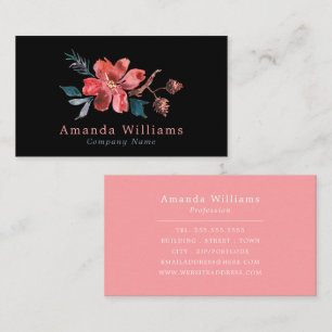 Carte De Visite Aquarelle Florale Design, Floral