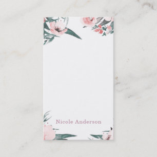 Carte De Visite Aquarelle Florale moderne Minimale Élégant Chic