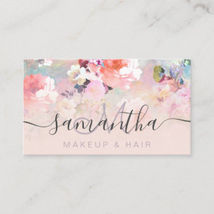 Carte De Visite Aquarelle florale moderne teinte d'ombre cheveux d